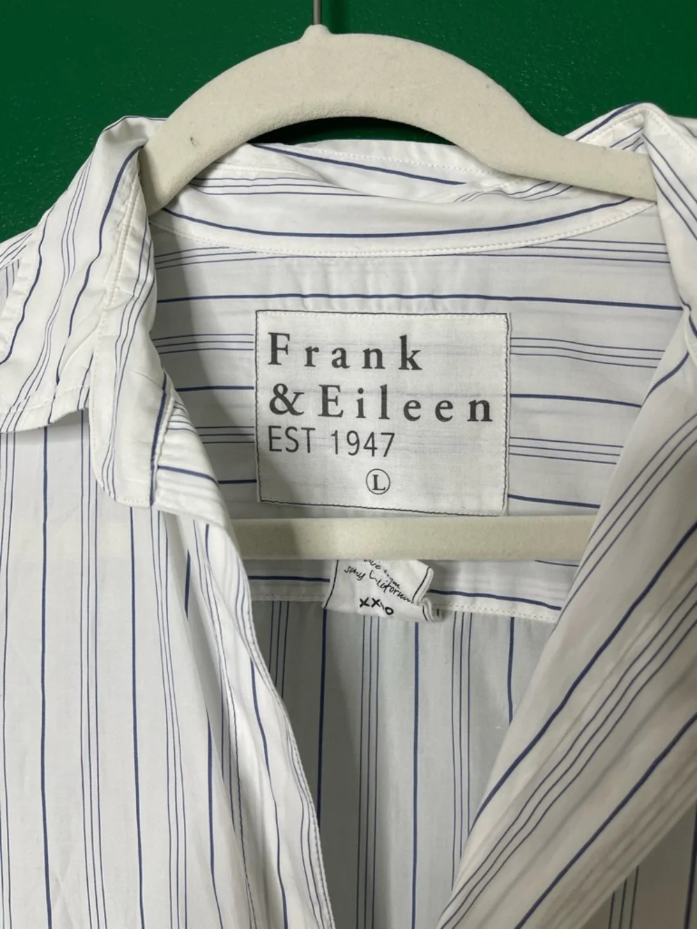 Frank & Eileen NWOT Grayson White Striped Button Down Relaxed Tunic Shirt Sz L - Picture 3 of 11